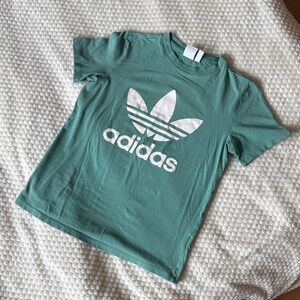 Adidas Teal Tee with White Logo
